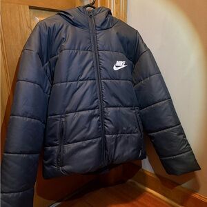Nike Black Hooded Puffer Jacket
